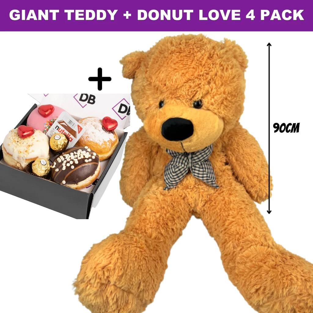 Girlfriend Day Bundle Deal (Giant 90cm Teddy & Donuts)