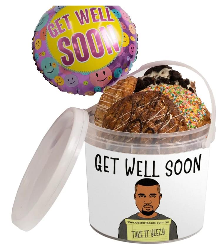 Get Well Soon Kanye Cookie Bucket + Balloon