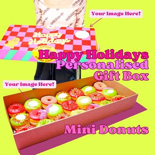 Happy Holidays Personalised Gift Box - Mini Donuts