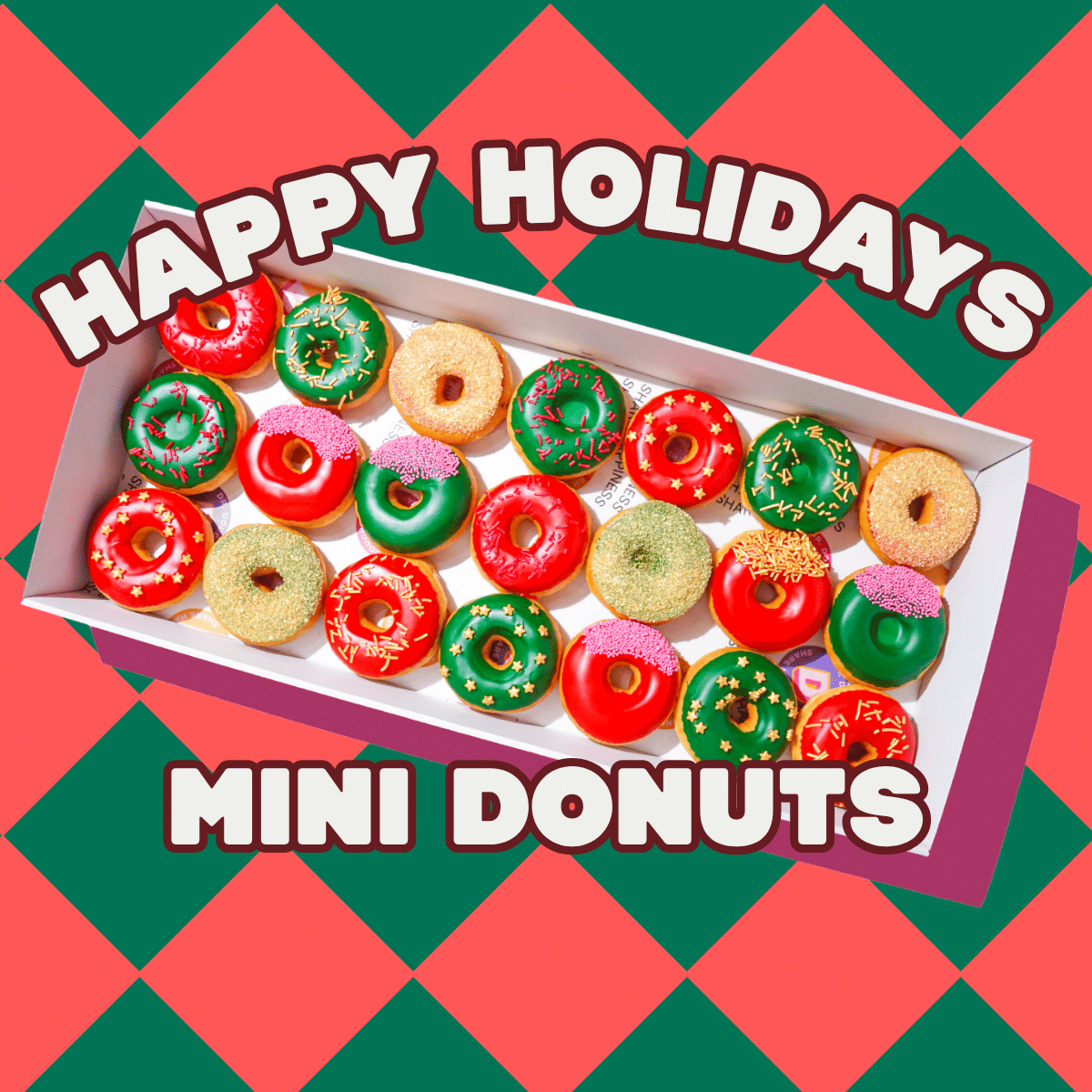 Happy Holidays Mini Donuts