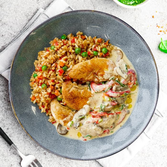 Supreme Chicken Mushroom w Veg Brown Rice