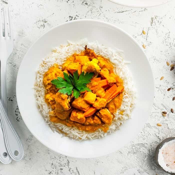 Satay Chicken with Basmati Rice & Veg