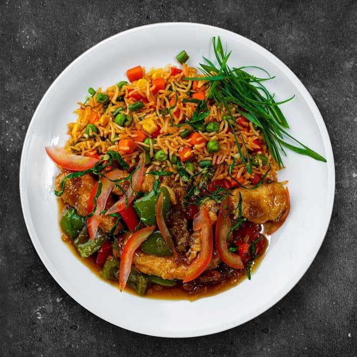 Honey Soy Chicken w Spicy Veg Rice