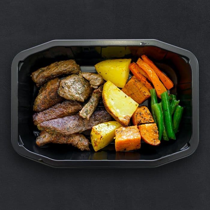 Beef Strips w Italian Herbs & Roasted Vegetables