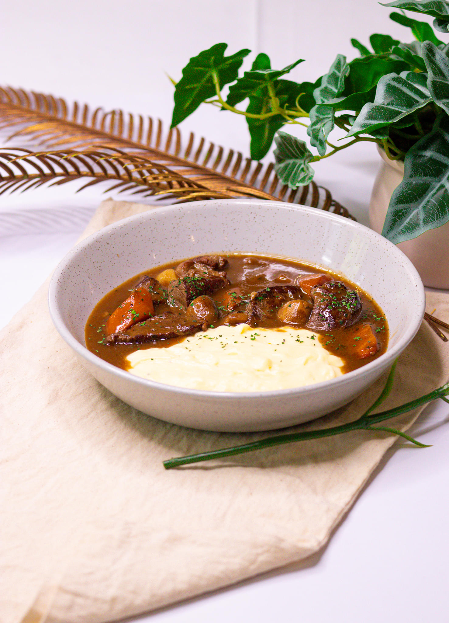 Beef Bourguignon with Mash & Vegetables