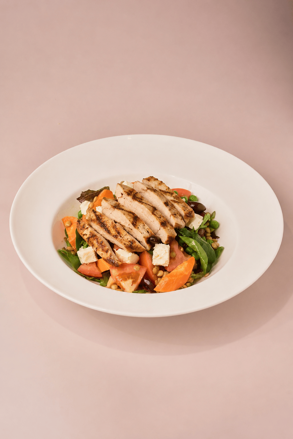 Warm Lentil Salad with Chicken