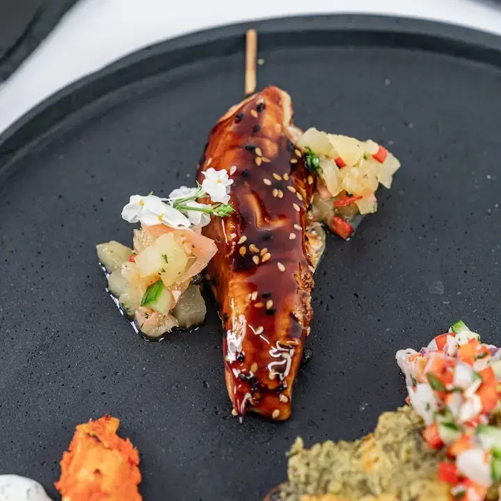 Teriyaki-Glazed Chicken Skewer