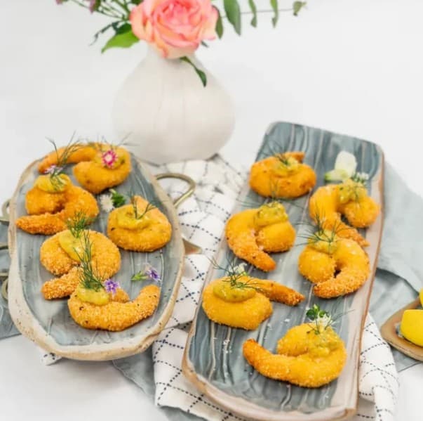 Lightly Crumbed Prawn, Curried Remoulade