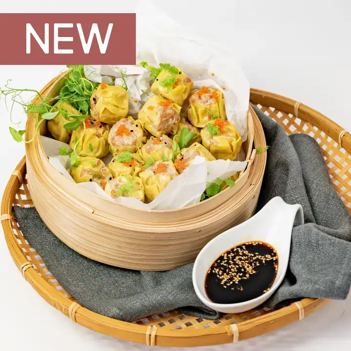 Chicken & Prawn Siu Mai, Light Soy, Fresh Chilli, Flying Fish Roe