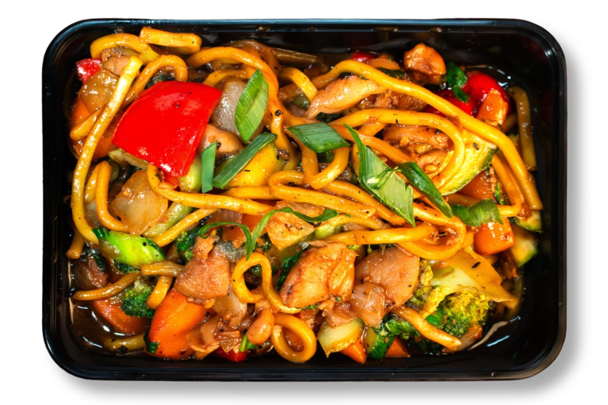 Pad Gratiem Prik - Chicken, Basil & Vegetables with Hokkien Noodles in Oyster & Soy Glaze