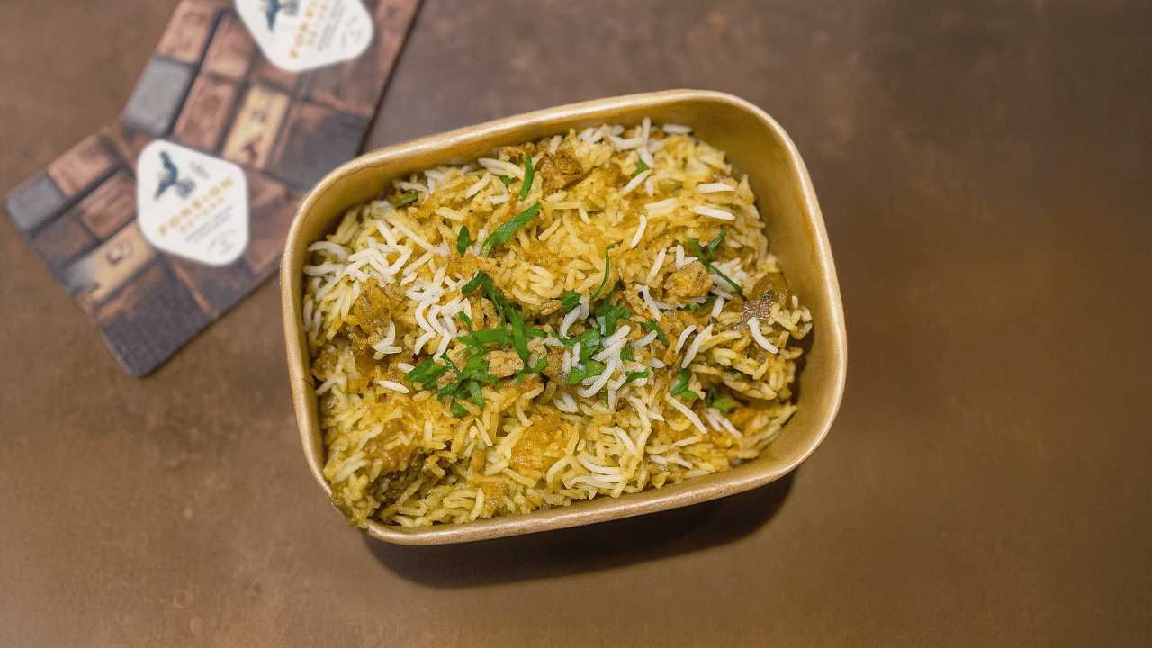 Prawn Masala Biryani, Raita 