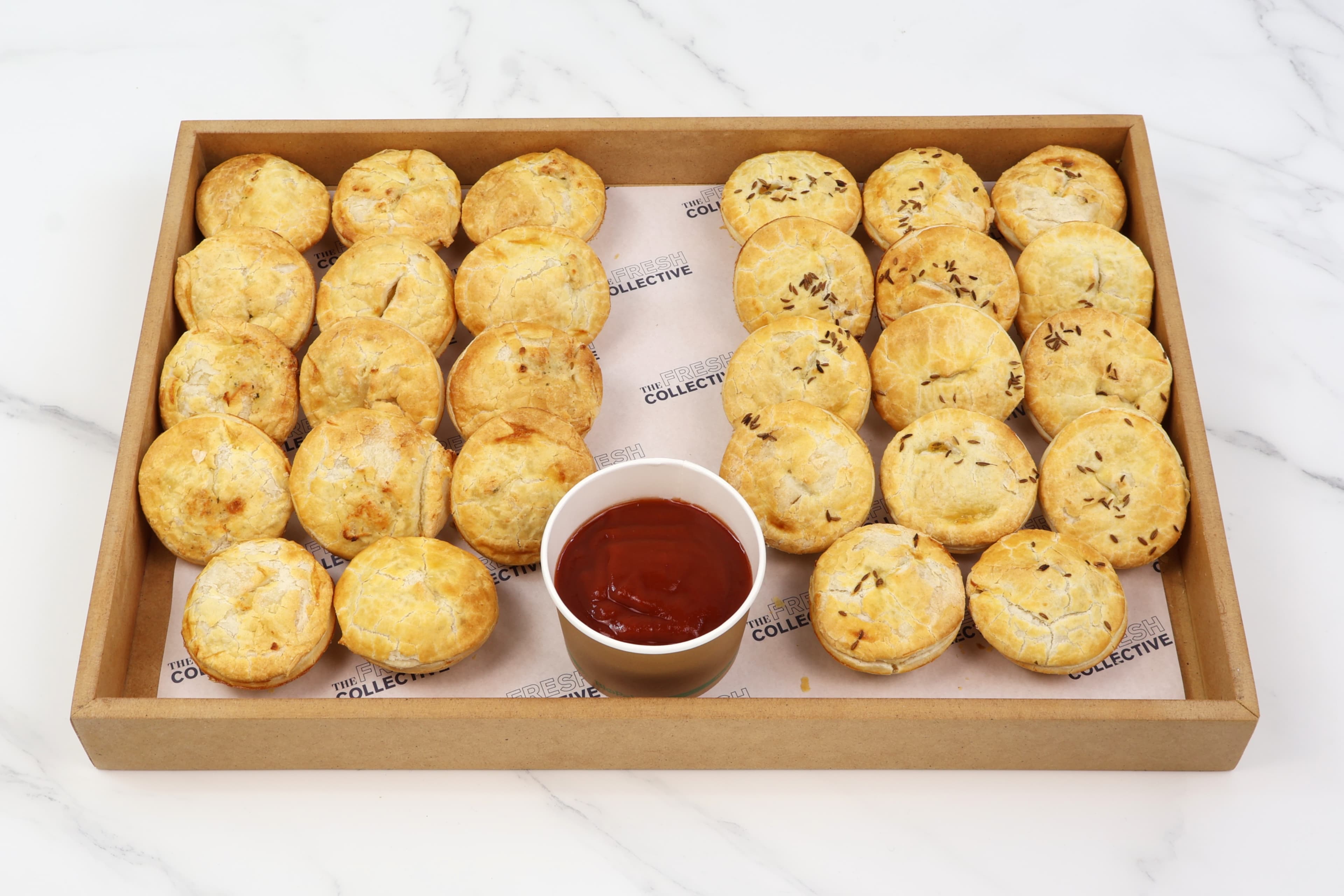 Warm Mixed Vegetarian Party Pies