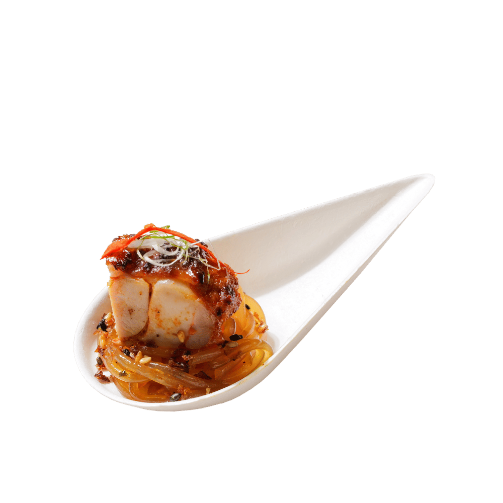Gochu Jang Chicken with Sweet Potato Noodle