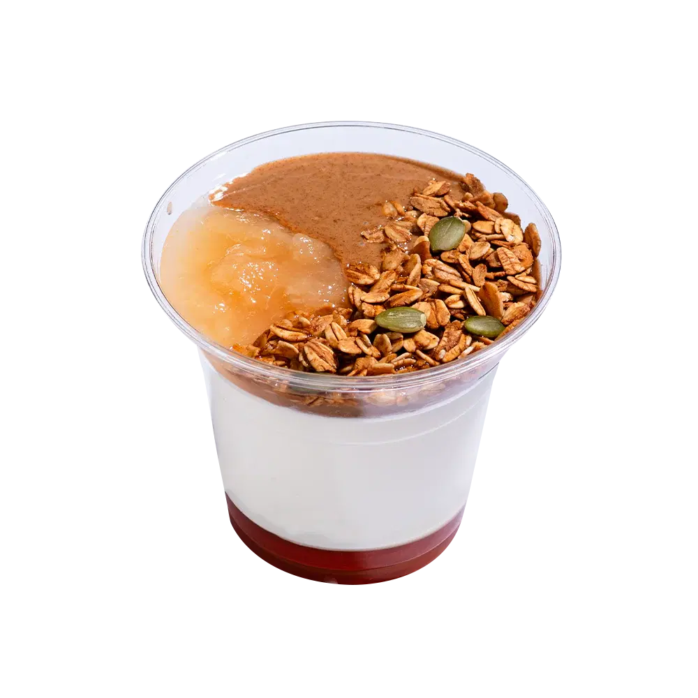 Pear Compote Almond Yoghurt with Granola