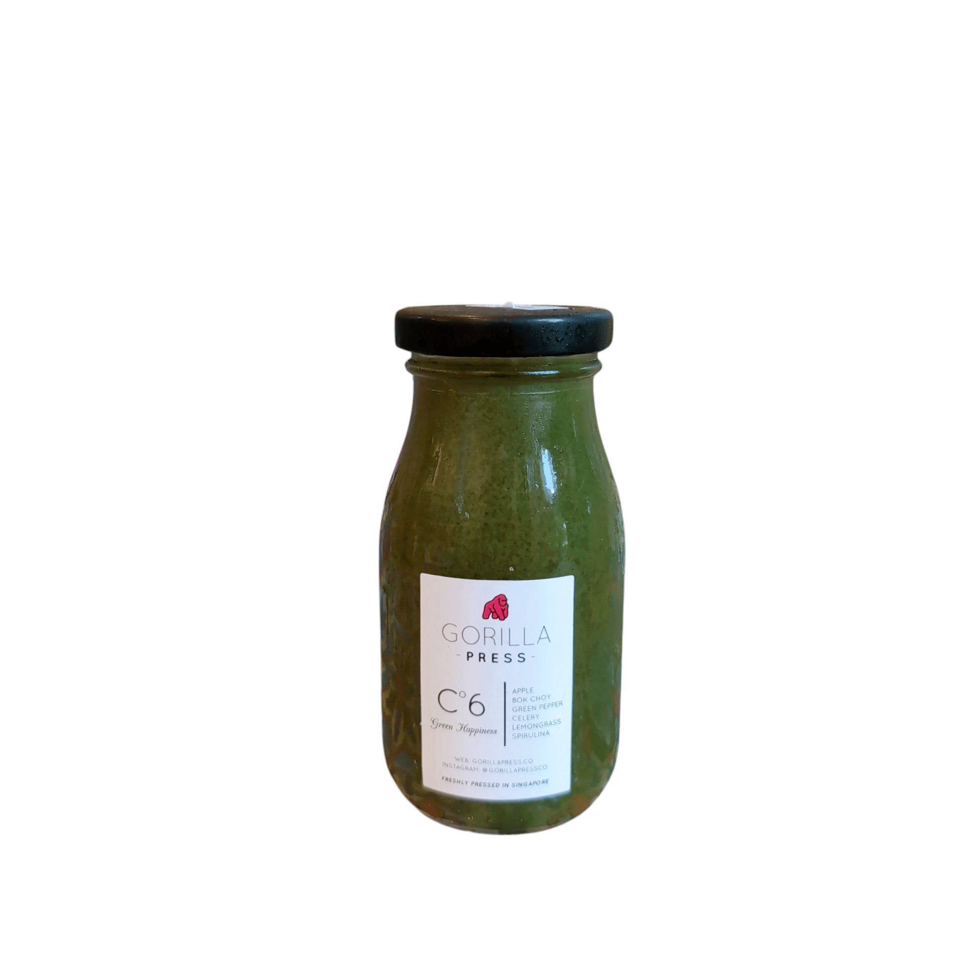 Green Happiness Glass Bottle