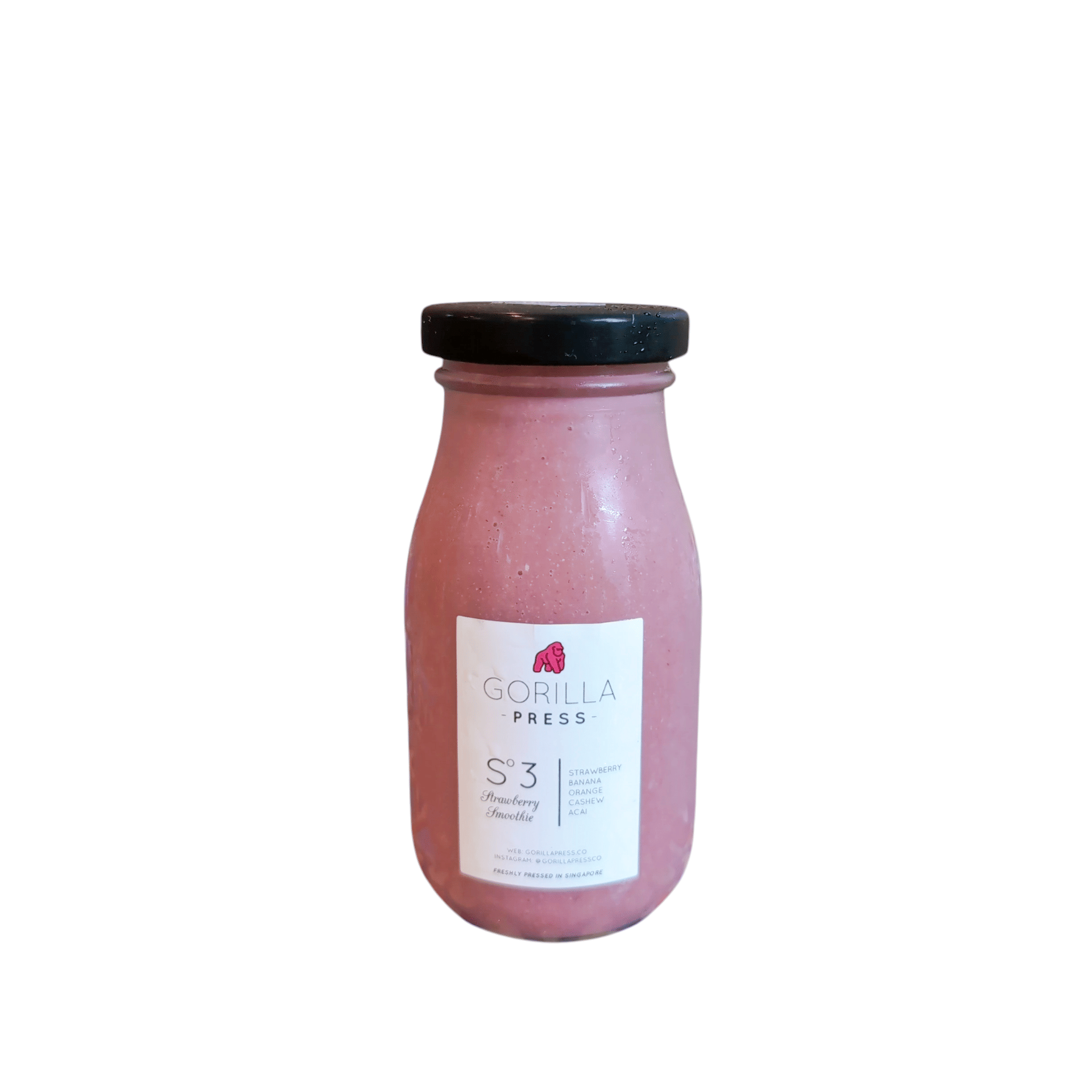 Strawberry Smoothie Glass Bottle