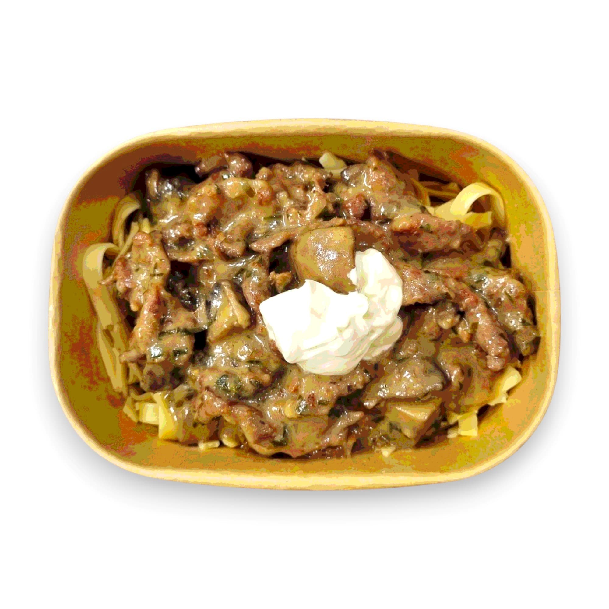 Creamy Beef Stroganoff Mushroom Fettuccine