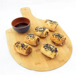 Gluten Free Pork Fennel Sausage Rolls with BBQ sauce