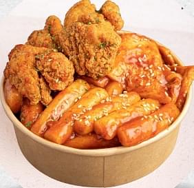 Tteokbokki with Fried Prawns