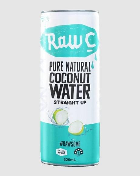 Raw C Pure Natural Coconut Water Straight Up Cans (12 x 325ml)