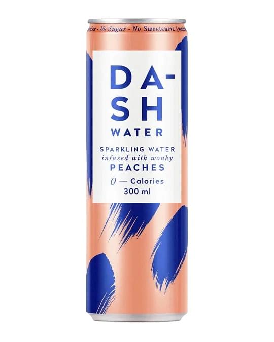 Dash Peach Infused Sparkling Water (24 x 300ml Cans)