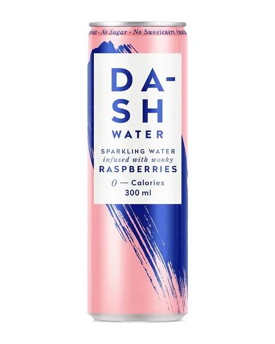 Dash Raspberry Infused Sparkling Water (24 x 300ml Cans)