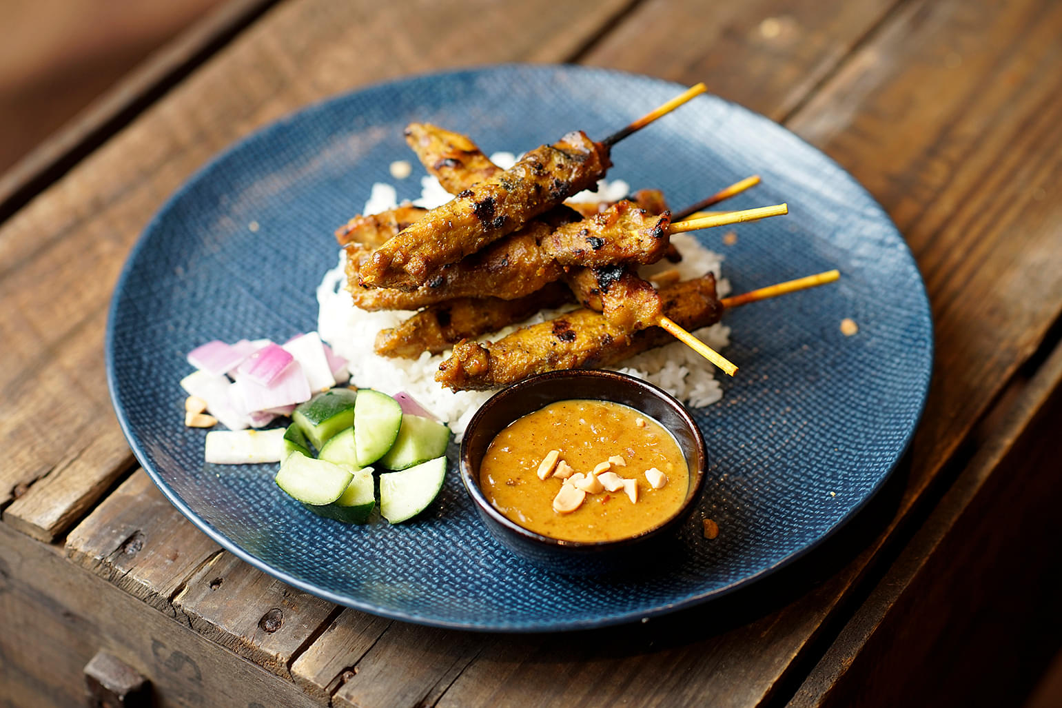 Chicken Satay with Rice