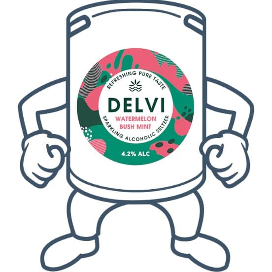 Delvi Watermelon Bush Mint Seltzer
