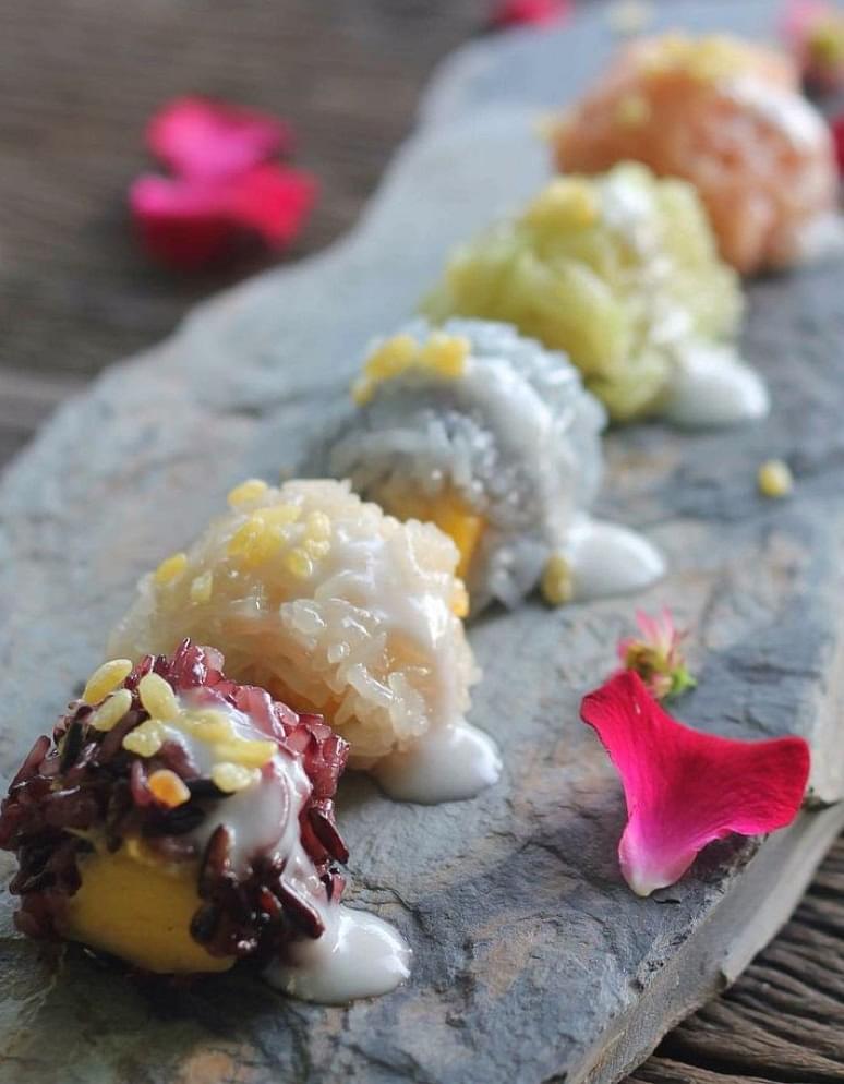 Colourful Sticky Rice Balls Canape Set