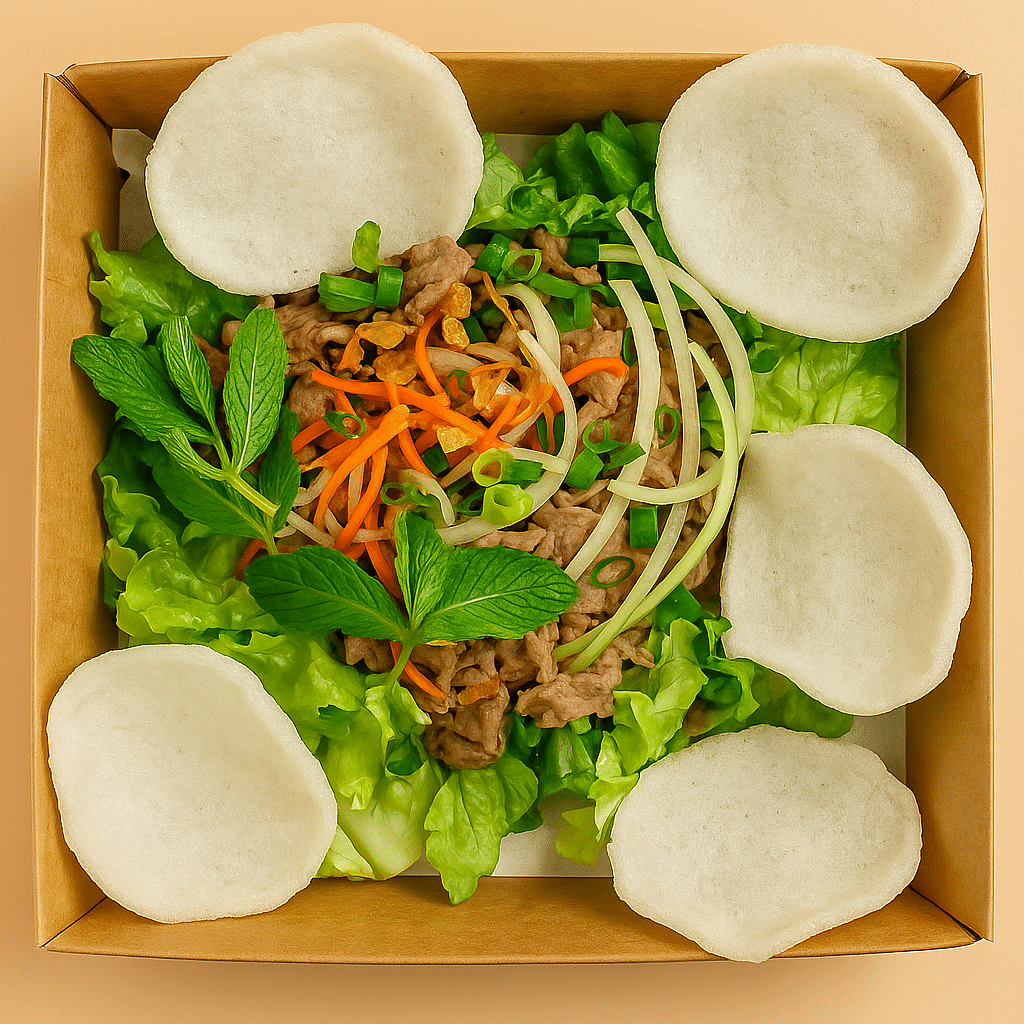 Prawn Cracker with Lime Juice Dressed Beef Salad Platter