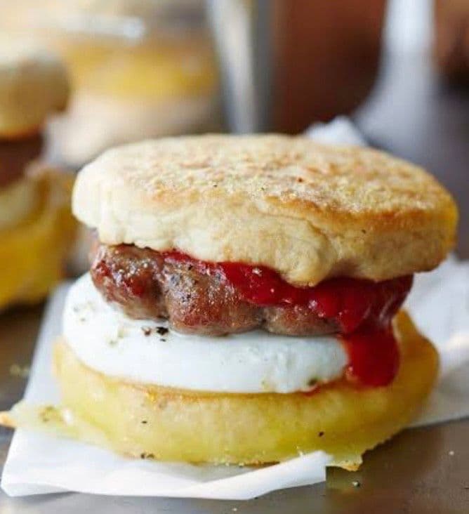 Sausage & Egg Cheese BBQ Sauce Muffin