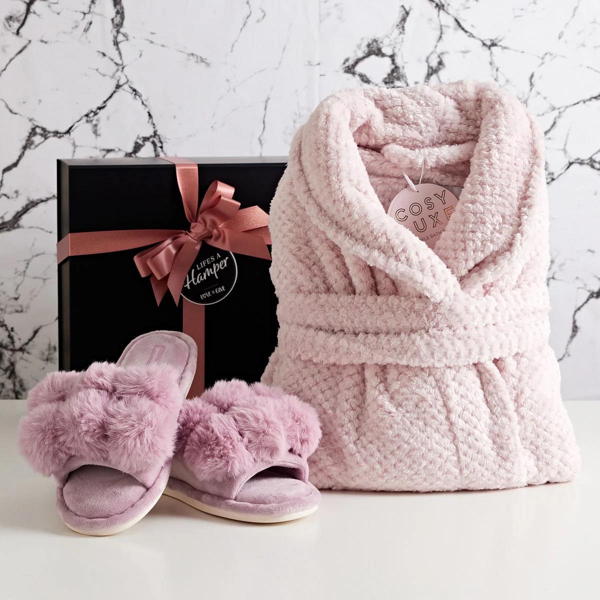 Luxury Bathrobe & Slippers Hamper