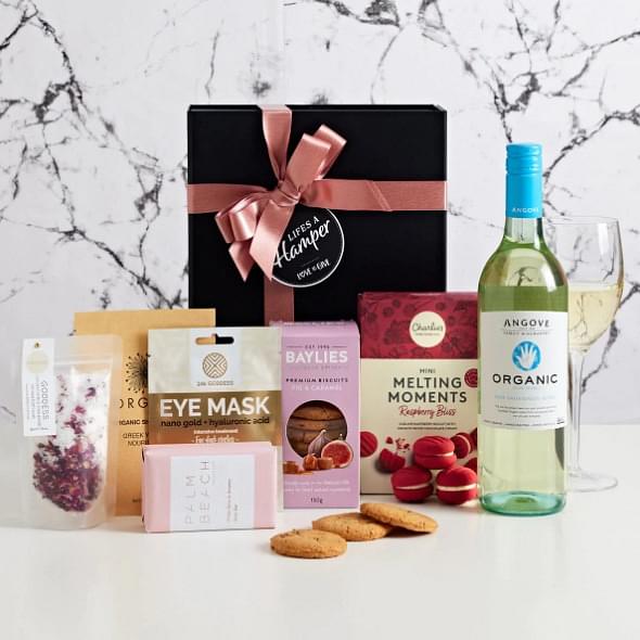Relaxation Hamper with Organic White Wine