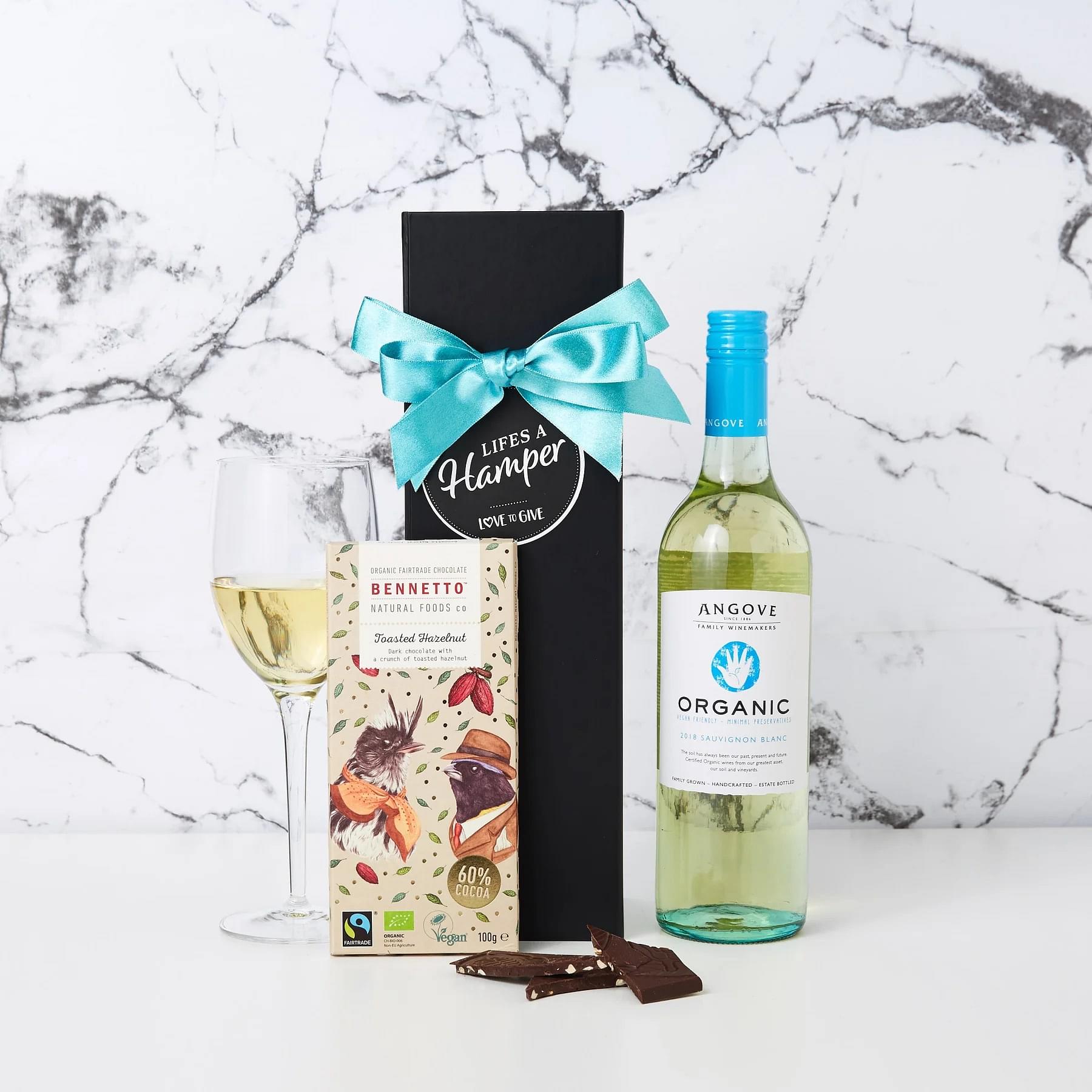 Angove Organic White Wine & Chocolate Hamper