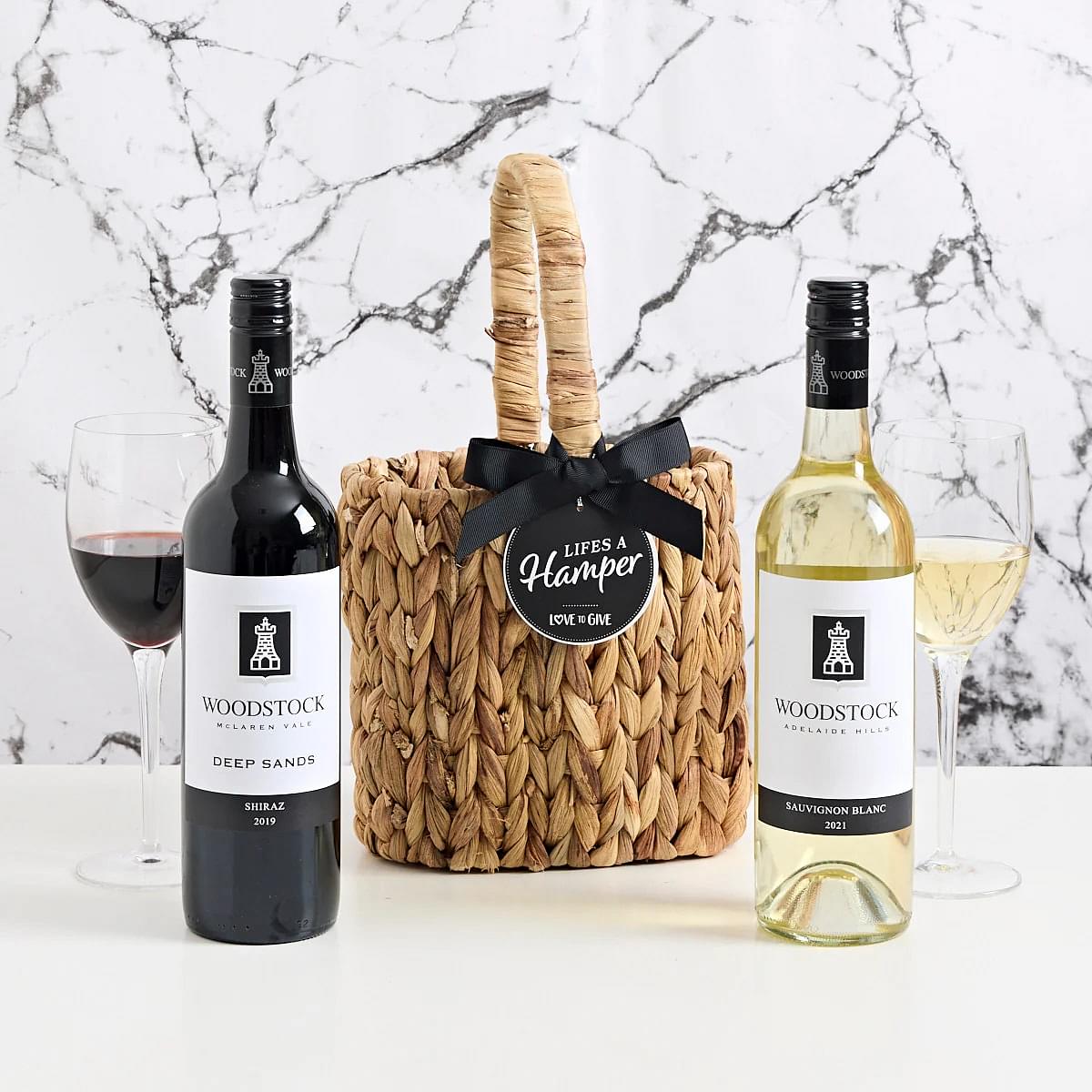 Wine Carrier with Red & White Wine