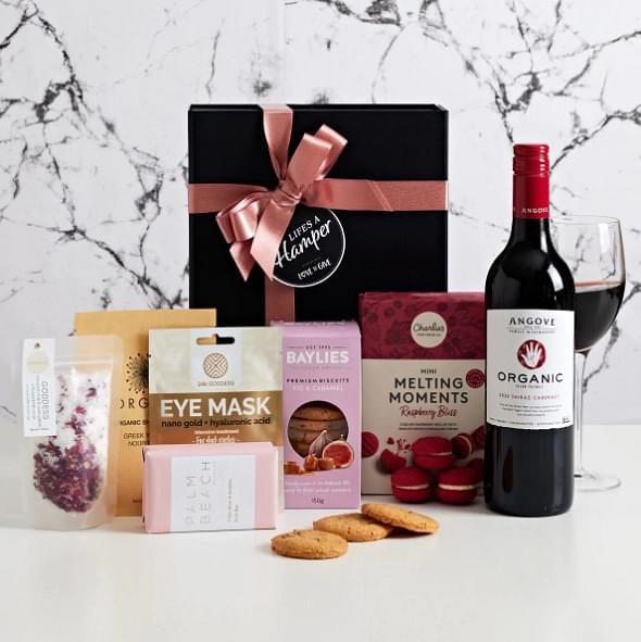 Relaxation Hamper with Organic Red Wine