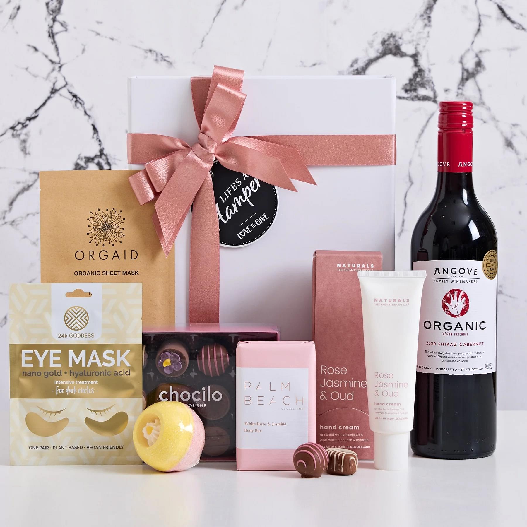 Relaxation Hamper with Organic Red Wine