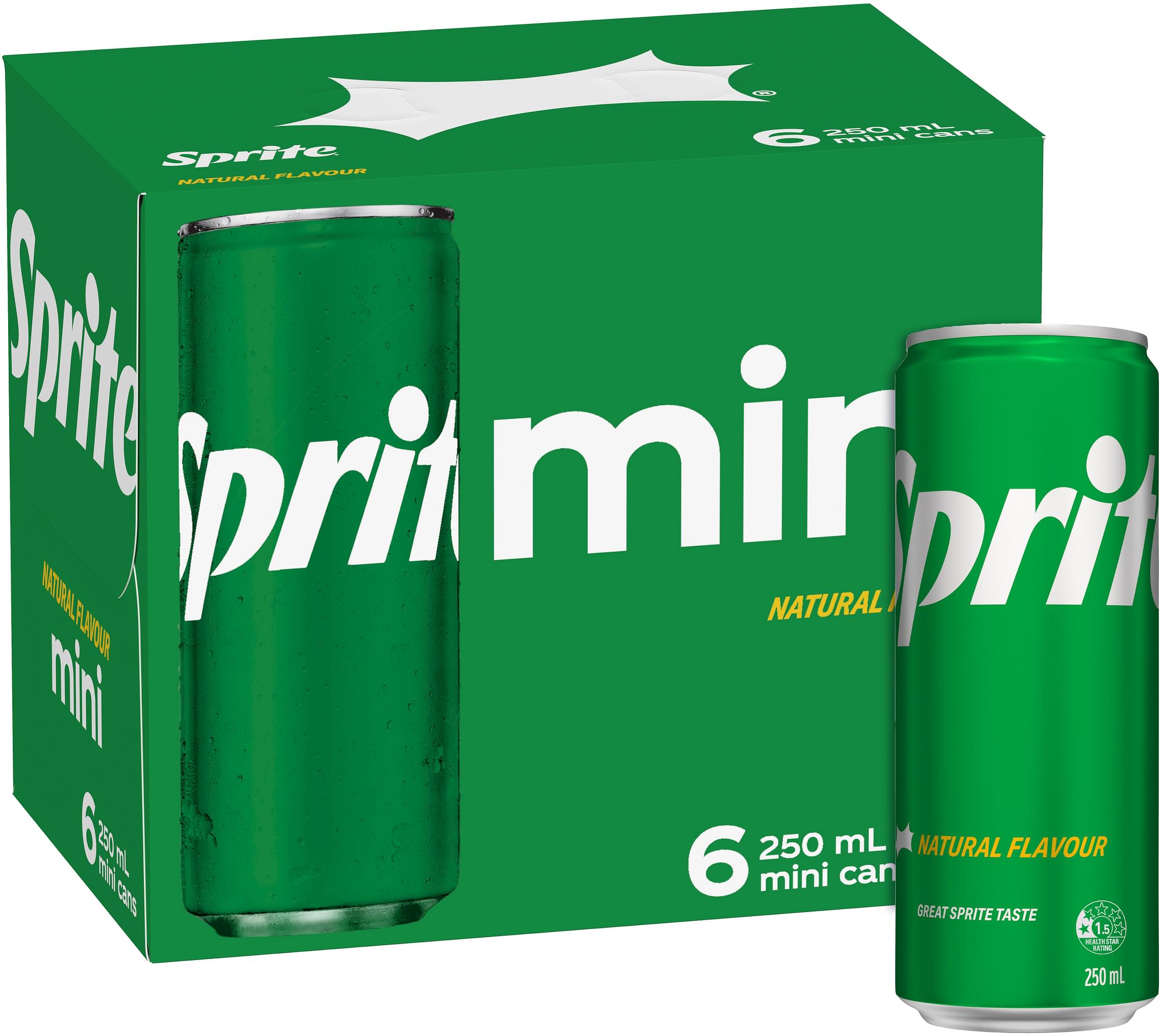 Sprite Lemonade Soft Drink Can (6 x 250mL)