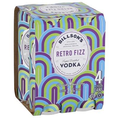 Billson's Rainbow Sherbet Vodka Mixed Drink Can (4 x 355mL)