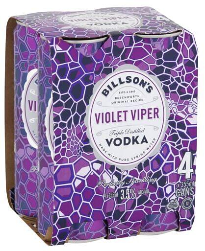 Billson's Violet Viper Vodka Mixed Drink Can (4 x 355mL)