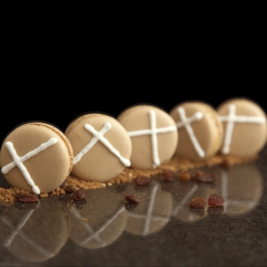 Hot Cross Macarons