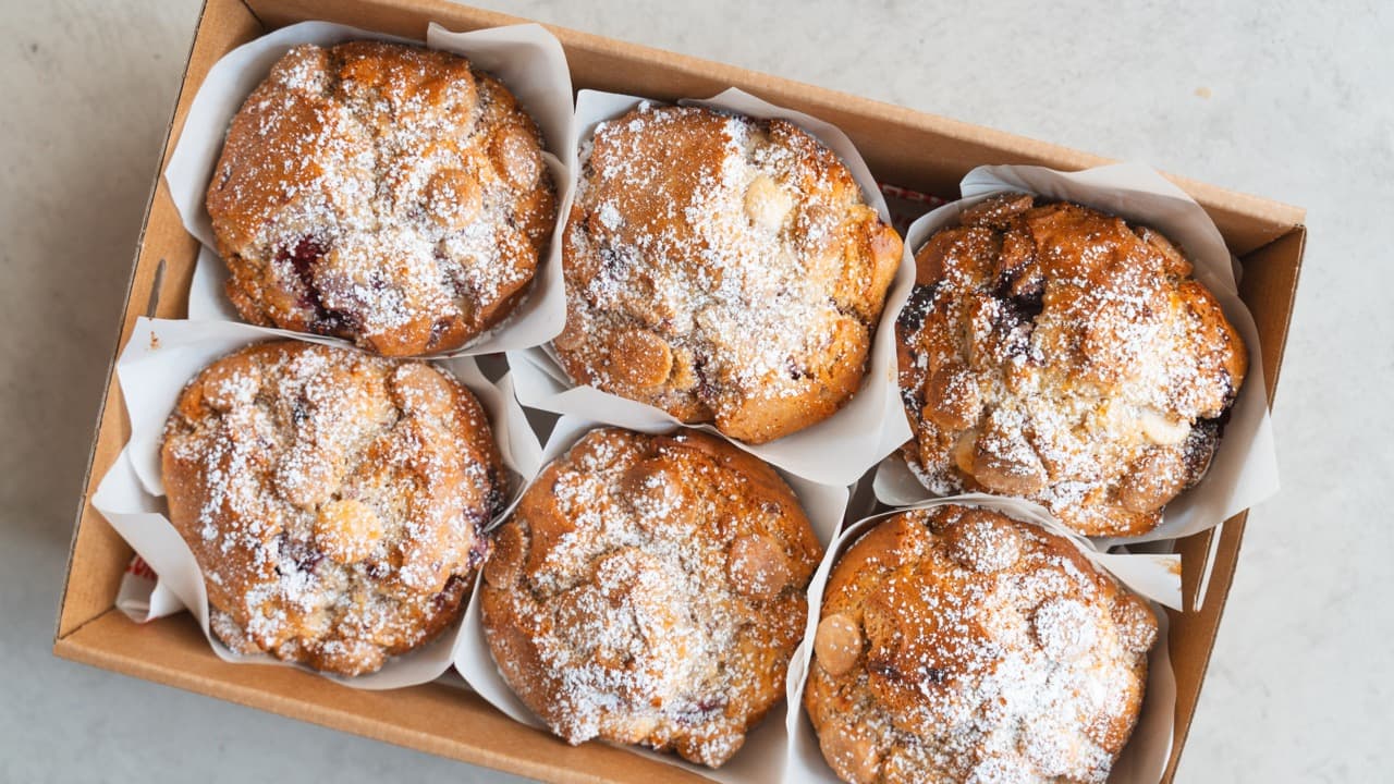 Raspberry White Chocolate Muffin