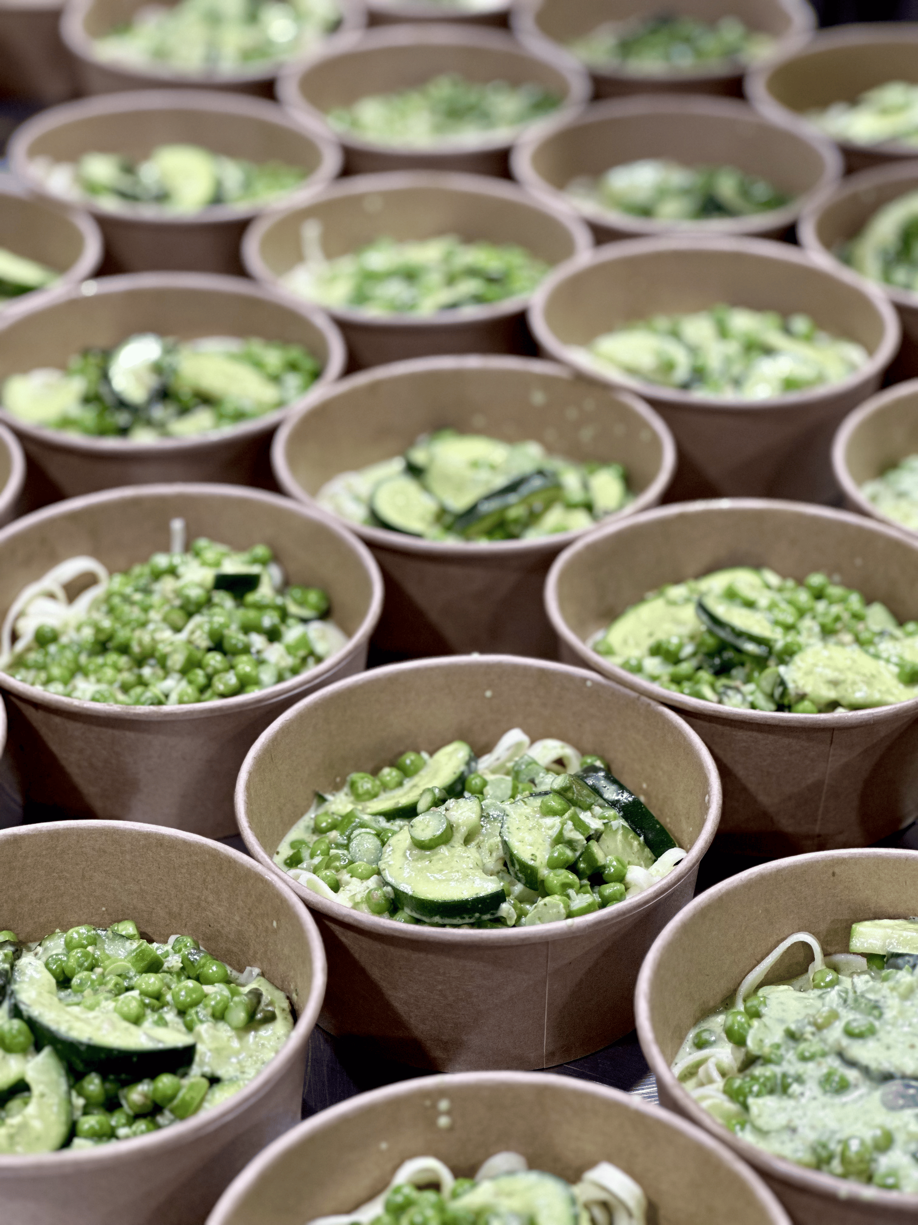 Zucchini, Pesto, Peas Penne