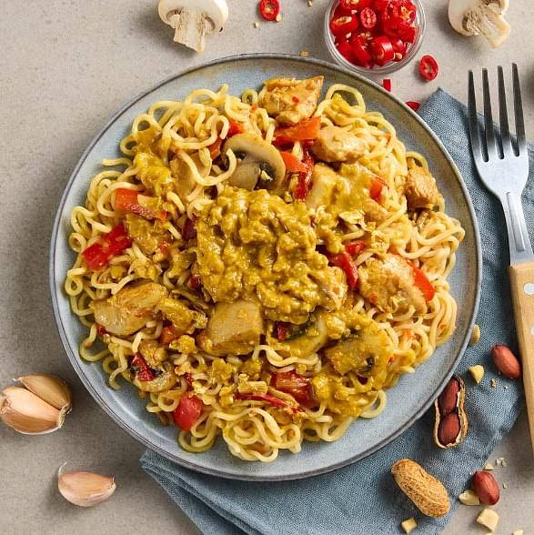 Thai Peanut Noodle Chicken Stir Fry
