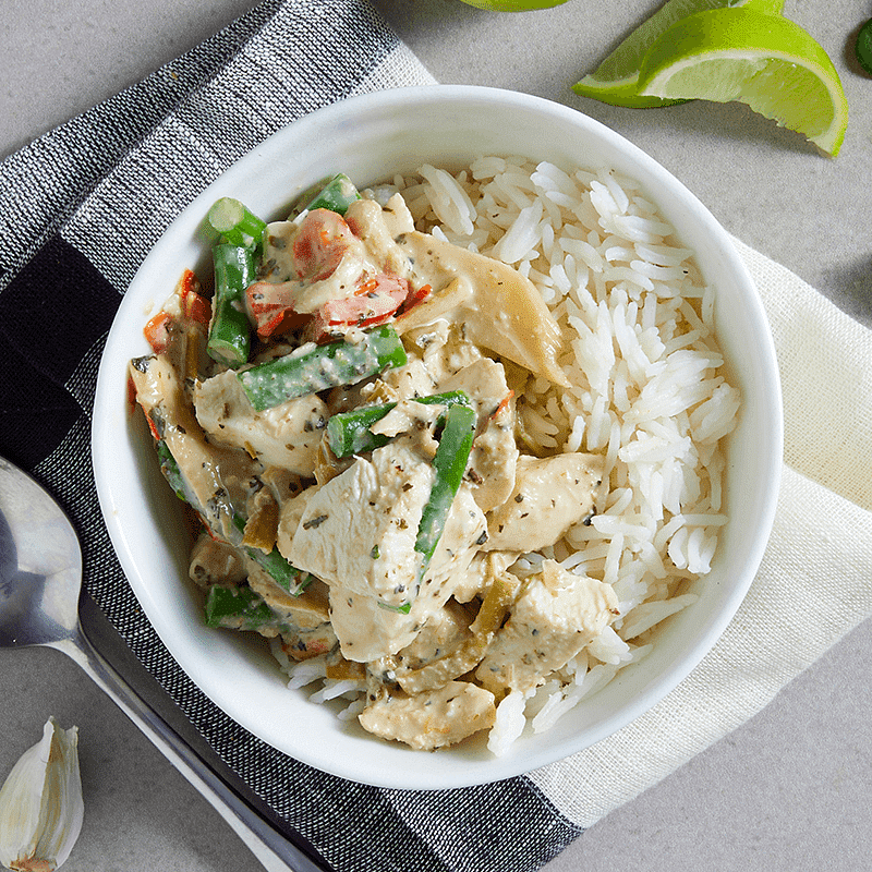 Thai Green Chicken Curry With Basmati Rice