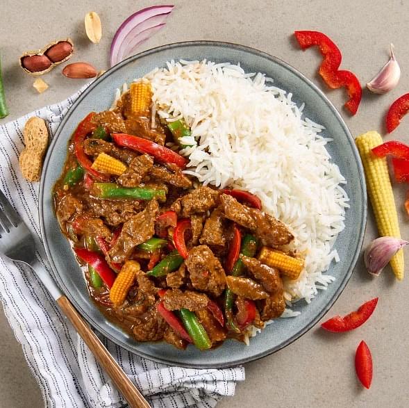 Panang Beef Curry with Basmati Rice & Vegetables