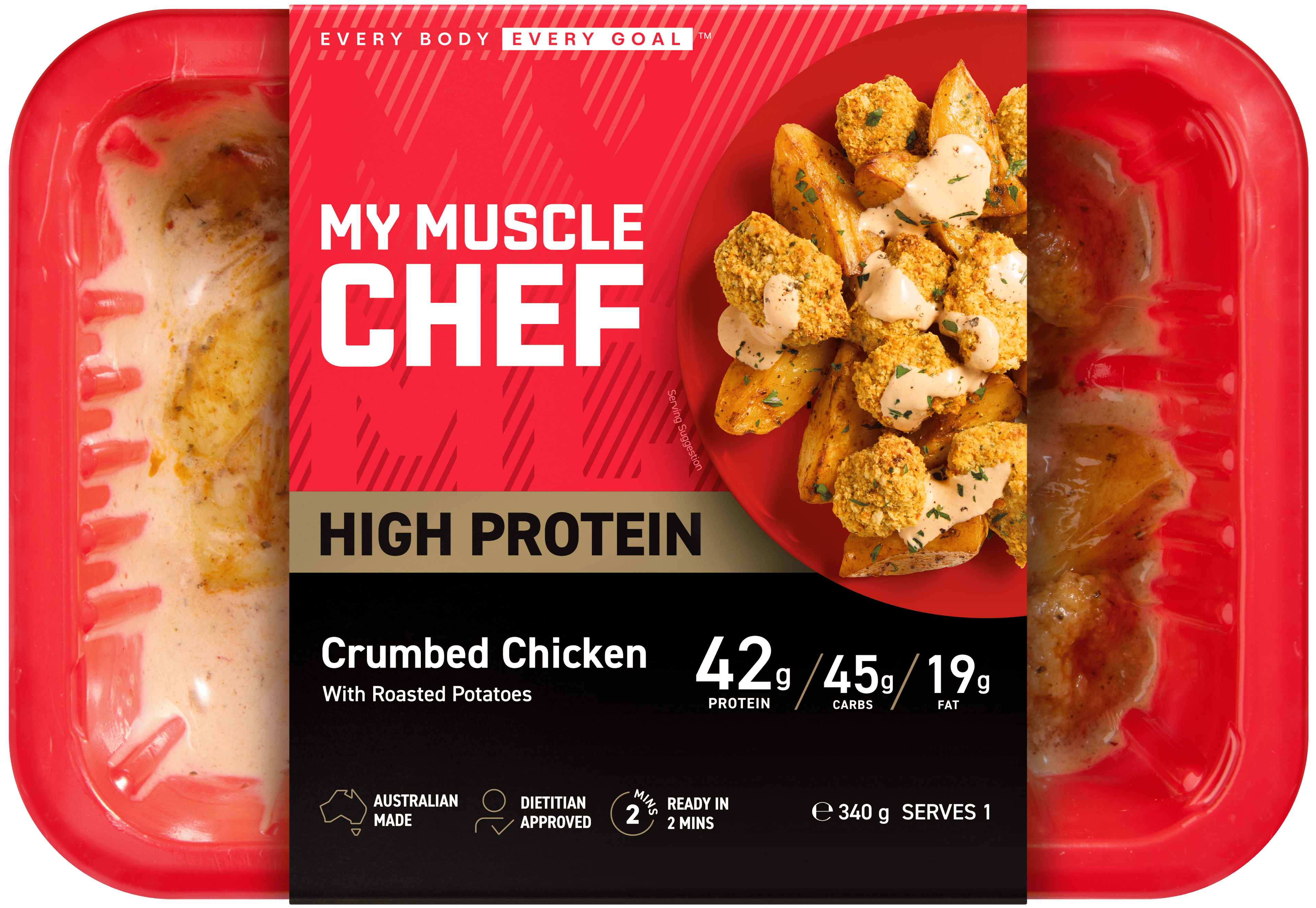 Crumbed Chicken with Roasted Potatoes