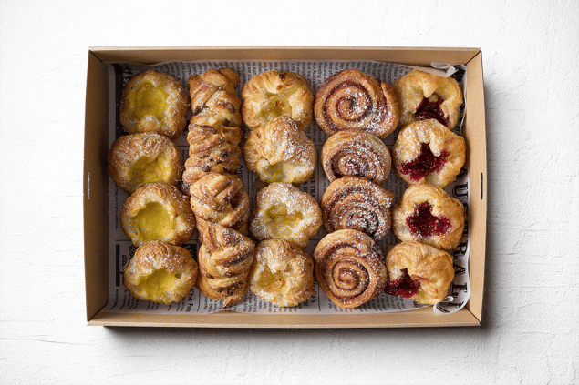 Assorted Danish Pastry Selection Platter Box
