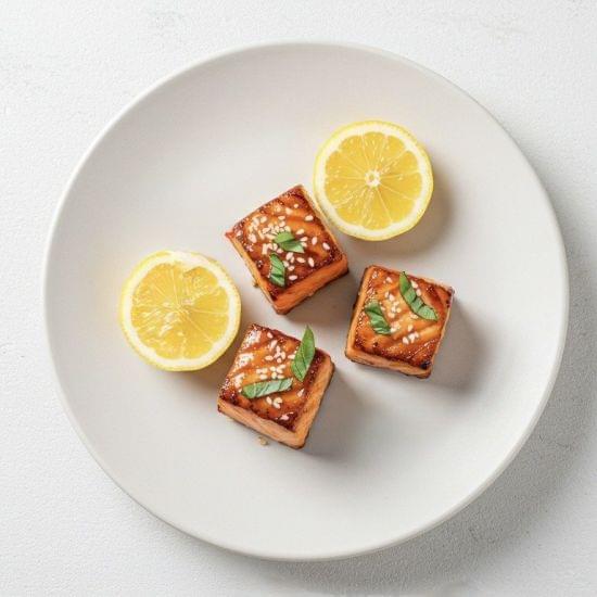 Charred Salmon, Sweet Soy & Fresh Basil