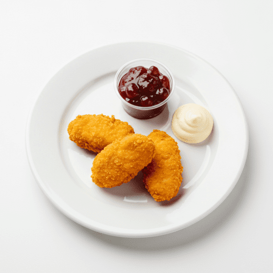 Mini Chicken Schnitzel Bites, Cranberry Sauce
